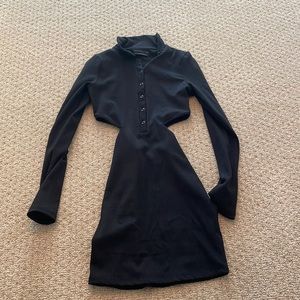 Urban Outfitters Gwen Black Collared Cutout Mini Dress